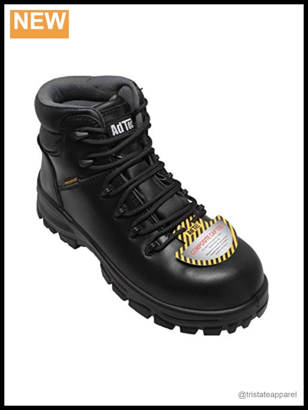 Composite Toe Work Boots Full Grain Leather Safety Footwear Lace Up Steel Toe
